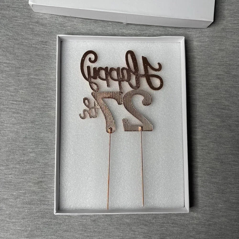Happy 27th Birthday Rose Gold Rhinestone Cake Topper